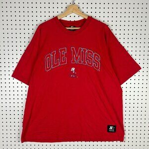 Ole Miss Rebels Colonel T Shirt Size XL Starter 90s Red Blue Graphic Mississippi
